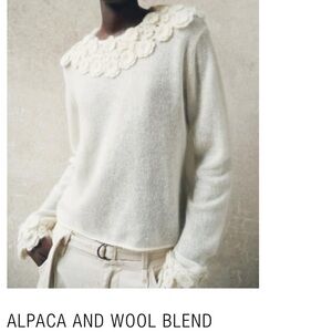 Zara Cream Alpaca Wool Blend Sweater